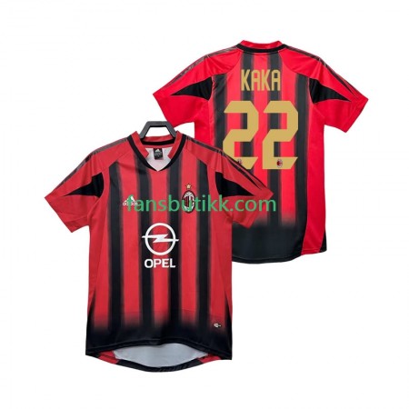 Fotballdrakt AC Milan KAKA 22 2004 Retro Hjemmetrøye 2005 Kortermet